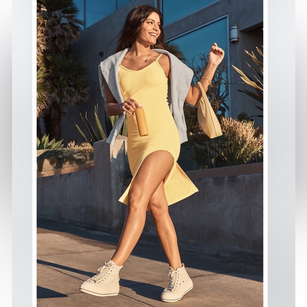 Fabletics Cloud Seamless Tank Midi Dress in Dijon